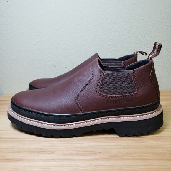 Chinook Men's Size 12 Workhorse Romeo Slip On Leather Loafer Work Shoes Brown - Picture 1 of 11